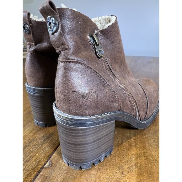 Blowfish Malibu Bootie Boots Faux Fur Zipper Cottage Brown Model 1707 Size 8.5 - Picture 2 of 14